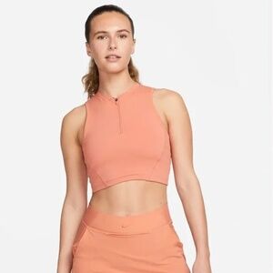 Nike Pro Dri-FIT Cropped Half Zip Tank Top Size Extra Small
